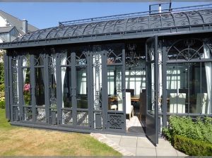 Black Victorian Luxury Glass Greenhouse